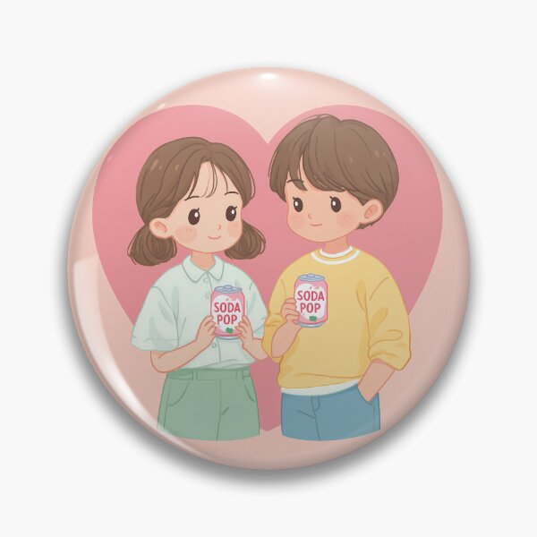 Item preview,  Cute Couple Sharing Soda – Romantic Illustration designed and sold by BobaBunny76.