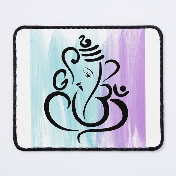 Item preview, Ganesh with purple & blue paint abstract art designed and sold by Rawfuzion.