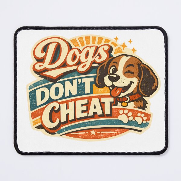 Item preview, Dogs Don't Cheat - Vintage Retro Dog Lover Gift designed and sold by MukuMint.