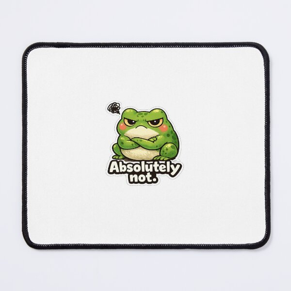 Item preview, Grumpy Frog “Absolutely Not” Funny Cute Sticker | Sassy Cartoon Frog Meme designed and sold by Doodlynx.