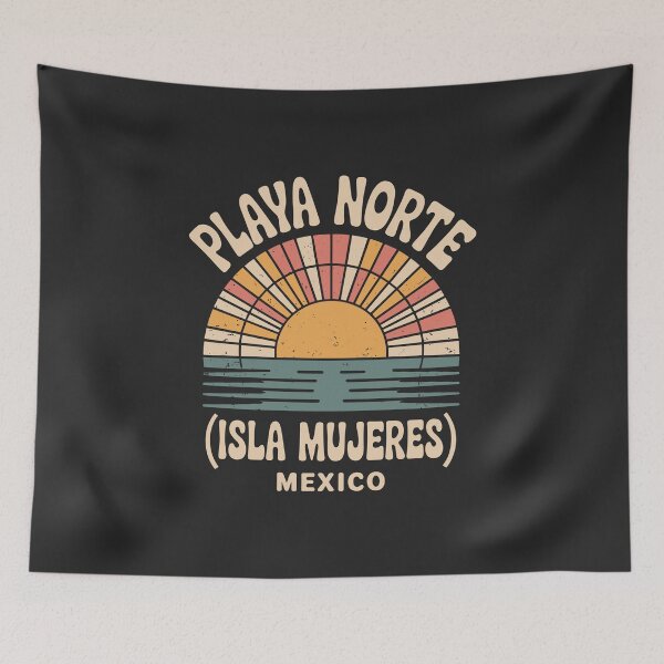 Item preview, Playa Norte Isla Mujeres Mexico Vintage T-Shirt – Retro Sunset Beach Streetwear designed and sold by paulo silveira.