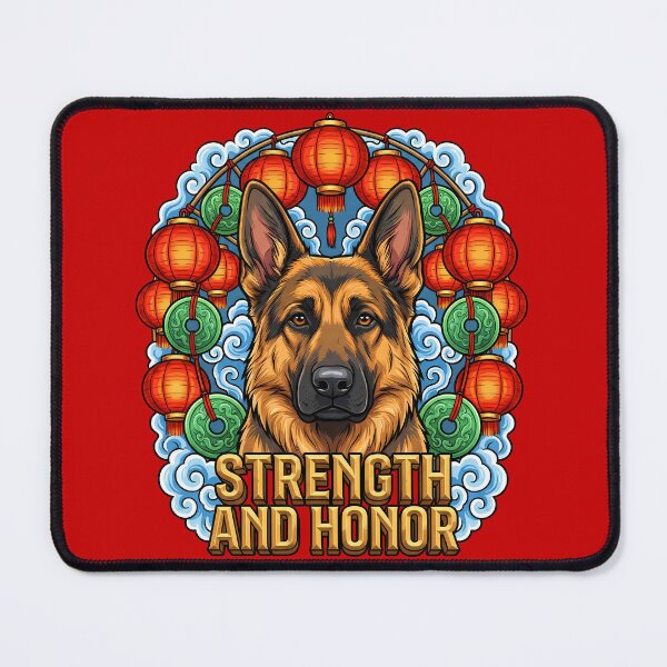 Item preview, German Shepherd Strength and Honor CNY Art designed and sold by Tong4130.