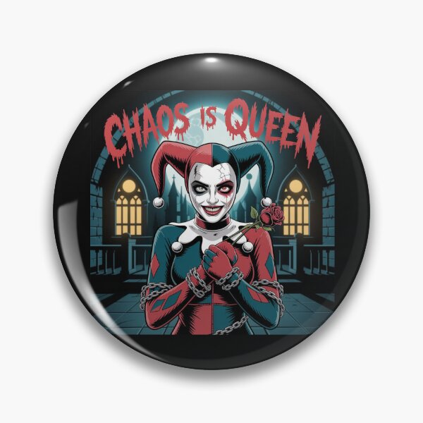 Item preview, El caos es la reina - Arte de terror del manicomio gótico de Harley Quinn designed and sold by Midnight Veil Designs.