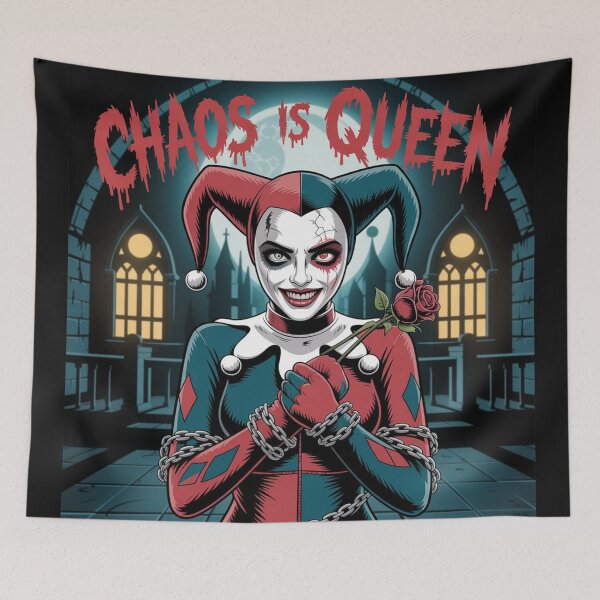 Item preview, Chaos Is Queen - Harley Quinn Gothic Asylum Horror Art designed and sold by Midnight Veil Designs.