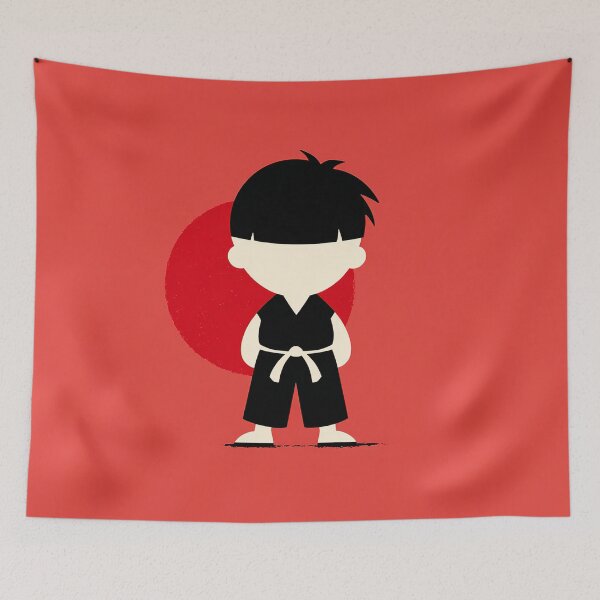 Item preview, Minimalist Karate Boy Red Sun designed and sold by bubblegoth.