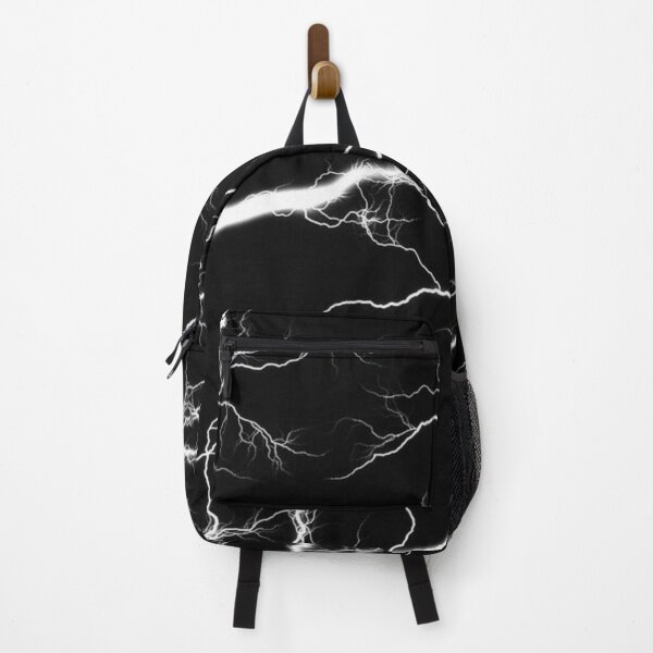 Item preview, Electric White Lightning Bolts on Black - Dark Aesthetic Grunge Pattern designed and sold by T-I-D-E.