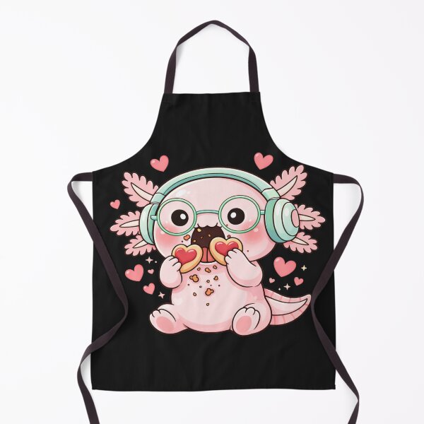 Item preview, Cookie Monster Valentine Axolotl – Cute Kawaii Axolotl Eating Cookies Chibi Art designed and sold by ColorSplash123.
