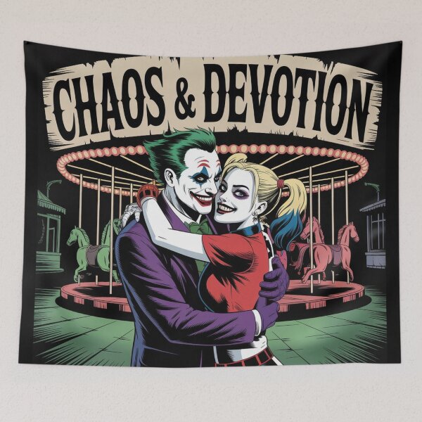 Item preview, Chaos & Devotion - Joker and Harley Quinn Carousel Romance Art designed and sold by Midnight Veil Designs.