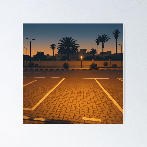 Item preview, Twilight Lines – Minimalist Coastal City Flat Art designed and sold by Sepia soul.