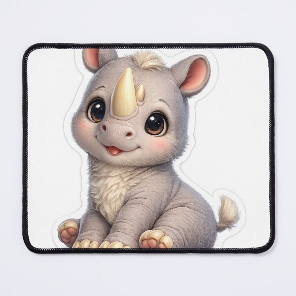 Item preview, Cute Rhino 3D Cartoon Sticker Baby Rhino Cute Sticker designed and sold by MiniPrintMagic.