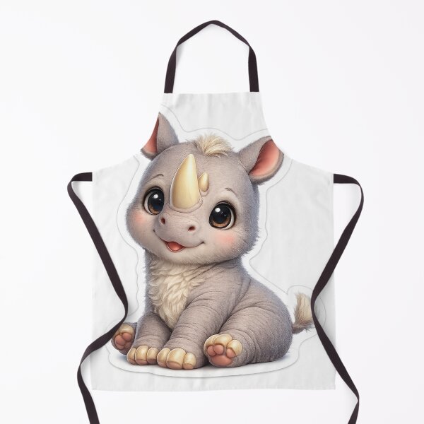 Item preview, Cute Rhino 3D Cartoon Sticker Baby Rhino Cute Sticker designed and sold by MiniPrintMagic.