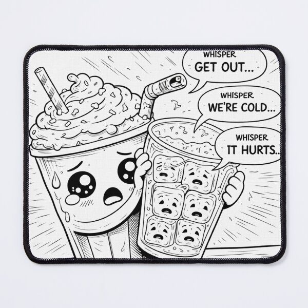 Item preview, We’re Cold…” – Funny Drinks Coloring Page (Black & White Line Art) designed and sold by ComedyInkFactor.