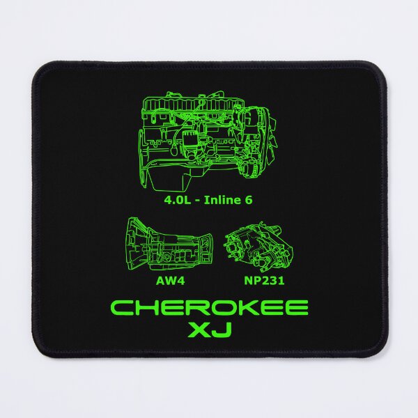 Item preview, Cherokee XJ Mechanical Drawing T-shirt Green designed and sold by Off-Road-Zone.