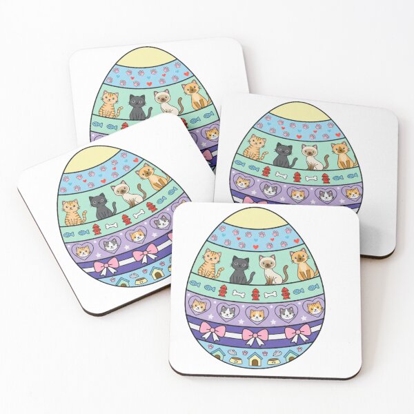 Item preview, Colorful Easter egg with kittens, children's design designed and sold by HS Studio.