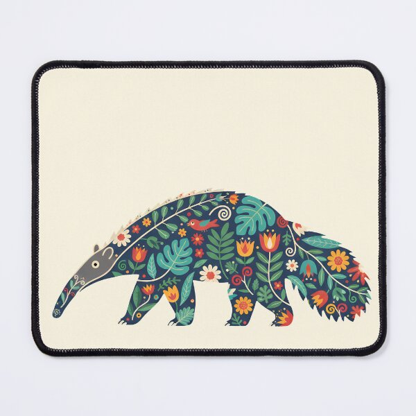 Item preview, Anteater with Floral Motifs – Hope for Wildlife Scandinavian Folk Art by heidiannemorris © designed and sold by FOLK ART FUSION by heidiannemorris.
