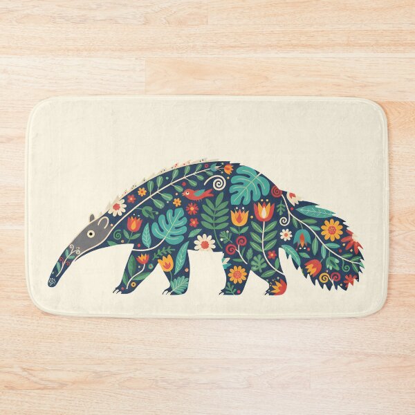 Item preview, Anteater with Floral Motifs – Hope for Wildlife Scandinavian Folk Art by heidiannemorris © designed and sold by FOLK ART FUSION by heidiannemorris.