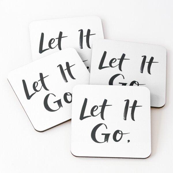 Item preview, Inspirational phrase Let It Go on black background designed and sold by Creative88Art.