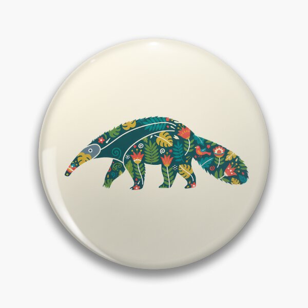 Item preview, Anteater with Floral Motifs – Hope for Wildlife Scandinavian Folk Art by heidiannemorris © designed and sold by FOLK ART FUSION by heidiannemorris.