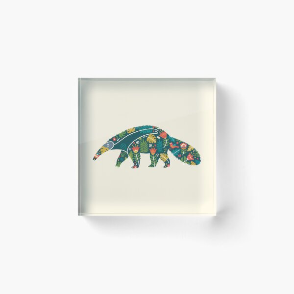 Item preview, Anteater with Floral Motifs – Hope for Wildlife Scandinavian Folk Art by heidiannemorris © designed and sold by FOLK ART FUSION by heidiannemorris.