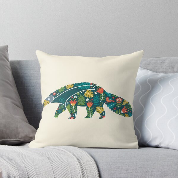 Item preview, Anteater with Floral Motifs – Hope for Wildlife Scandinavian Folk Art by heidiannemorris © designed and sold by FOLK ART FUSION by heidiannemorris.