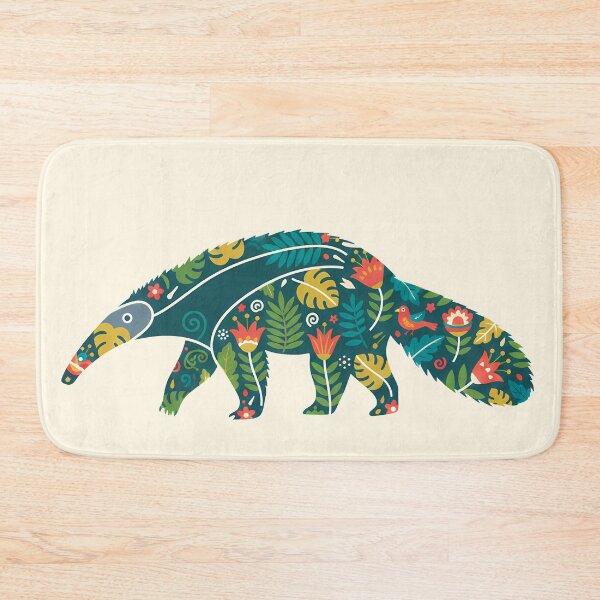 Item preview, Anteater with Floral Motifs – Hope for Wildlife Scandinavian Folk Art by heidiannemorris © designed and sold by FOLK ART FUSION by heidiannemorris.
