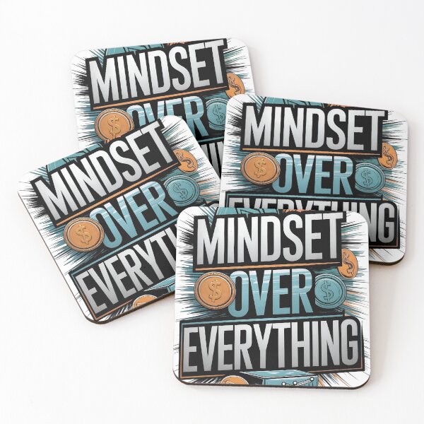 Item preview, Motivational quote Mindset over everything with money coins designed and sold by Creative88Art.