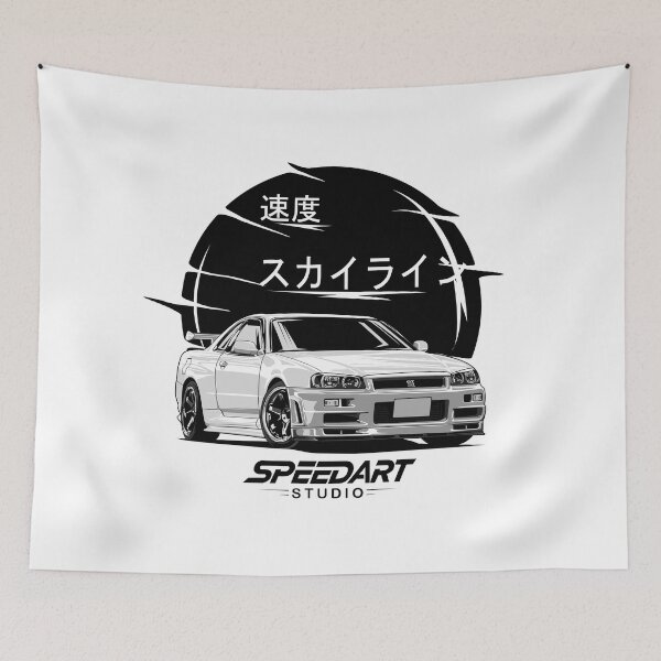 Item preview, Japanese Performance Car Illustration – JDM Night Street Art designed and sold by SpeedArtStudio.