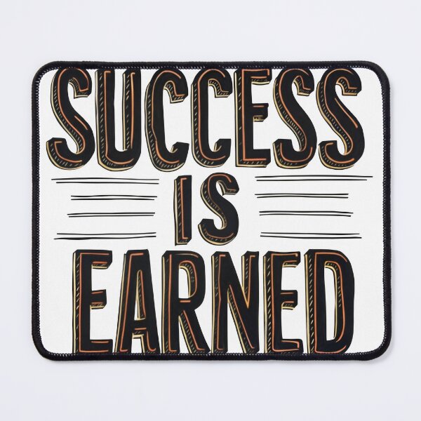 Item preview, Inspirational quote saying Success is Earned in bold lettering designed and sold by Creative88Art.