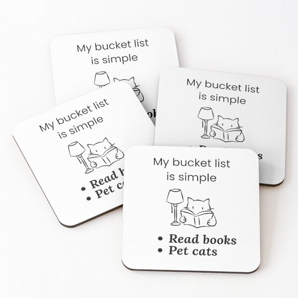Item preview, Simple bucket list for cat and book lovers designed and sold by MeowsAndLeaves.