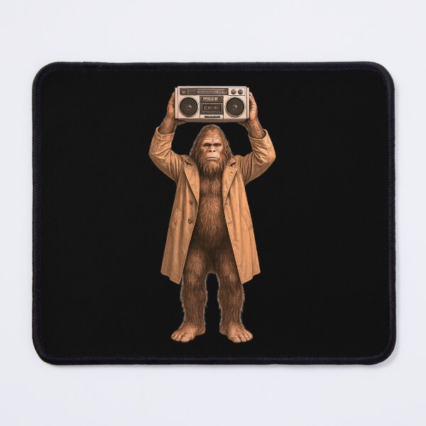 Item preview, Bigfoot with Boombox, Iconic Image from 80's, Gen X humor designed and sold by SquirrelDesignLLC.