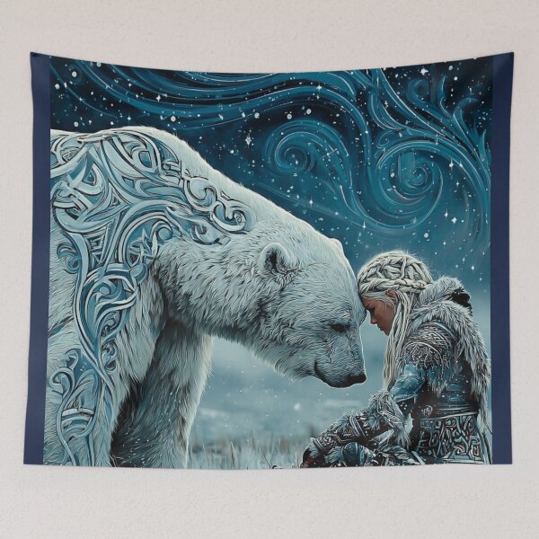 Item preview, Sacred Bond of the White Bear – Arctic Spirit Guardian Fantasy Art designed and sold by Alaska Magick.