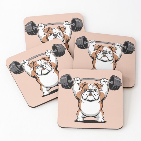 Item preview, Strong Bulldog Weightlifting Gym Cartoon | Funny Fitness Dog Illustration designed and sold by Royalsticker.