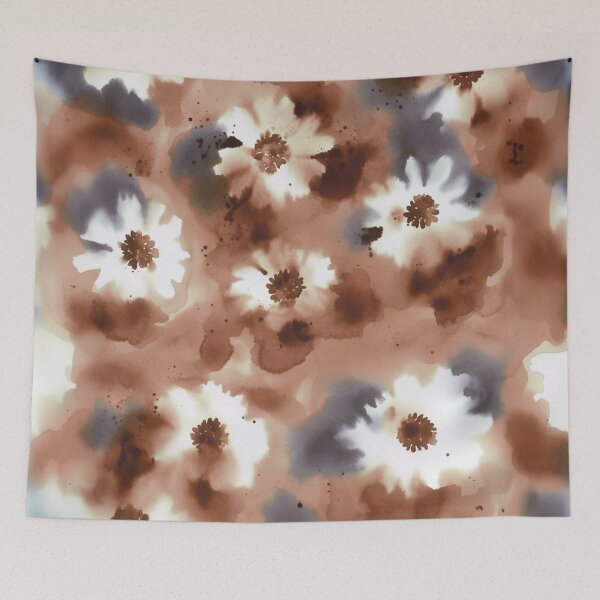 Item preview, Mocha Blossom Haze Neutral Floral Pattern Soft Botanical Aesthetic in Cream and Cocoa designed and sold by trajeado14.
