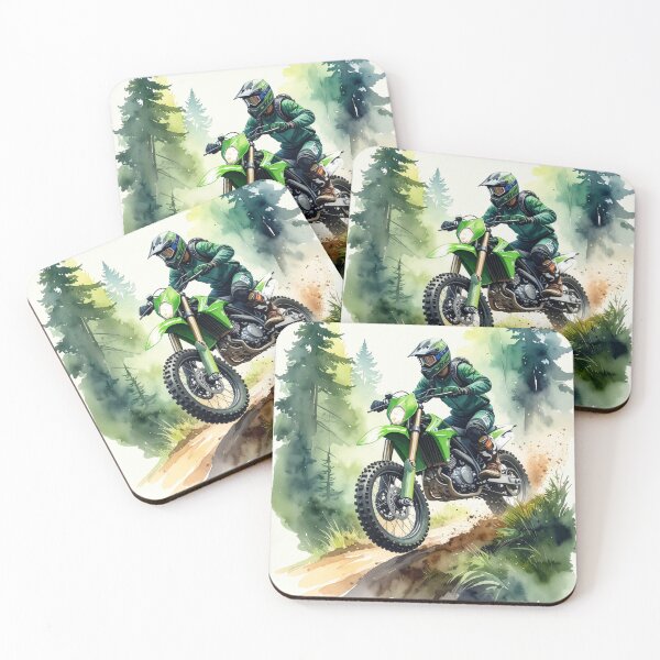 Item preview, Motocross in green, in the forest designed and sold by LiskoDesign.
