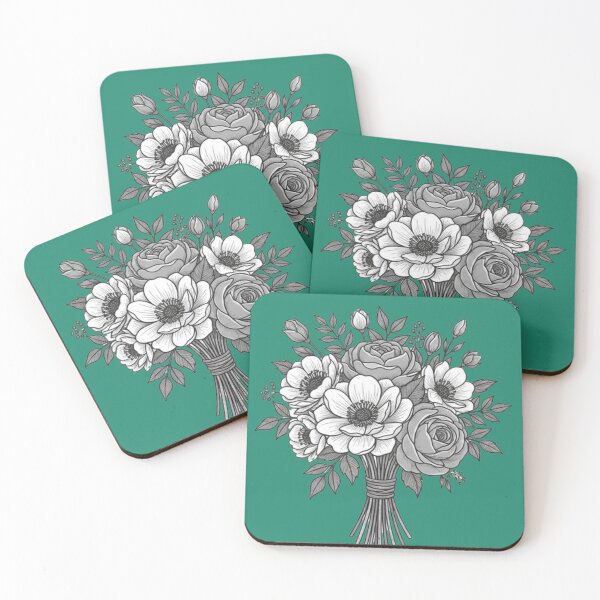 Item preview, KawisStarr Golden Botany – Minimalist Pencil Sketch Bouquet designed and sold by KawisStarr.