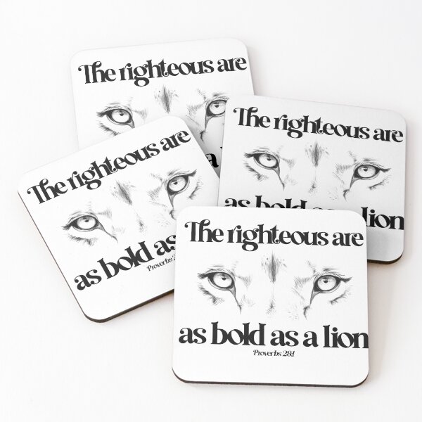 Item preview, The Righteous Are Bold as a Lion – Christian Bible Verse Art | Proverbs 28:1 designed and sold by Estellarts.