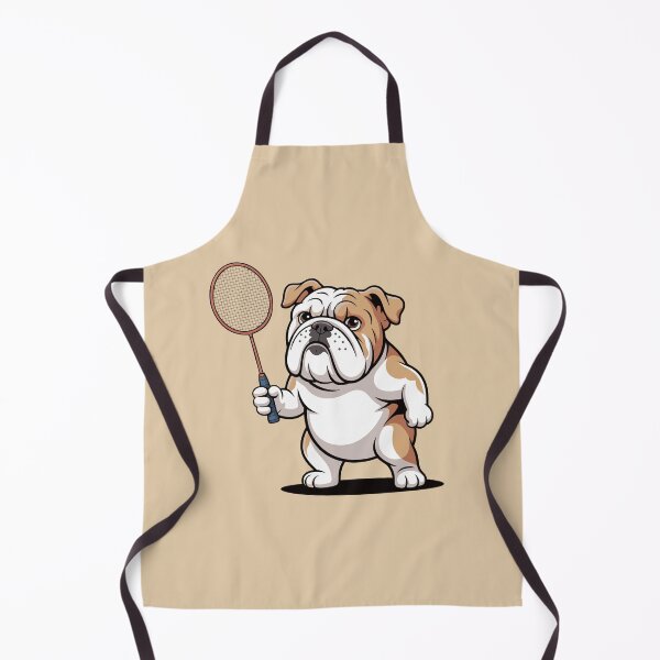Item preview, Bulldog Playing Badminton | Funny Sports Dog Cartoon Illustration designed and sold by Royalsticker.