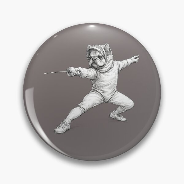 Item preview, Bulldog Fencer designed and sold by ChillCharmStudio.