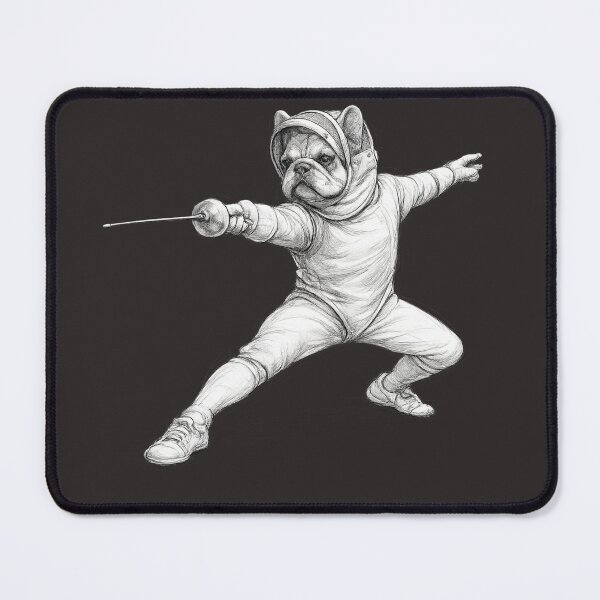 Item preview, Bulldog Fencer designed and sold by ChillCharmStudio.