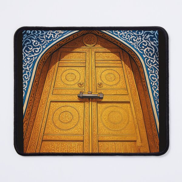 Item preview, Sacred Kaaba Door (V.5) – Golden Door & Kiswa / Makkah Islamic Wall Art designed and sold by D-Islamic.