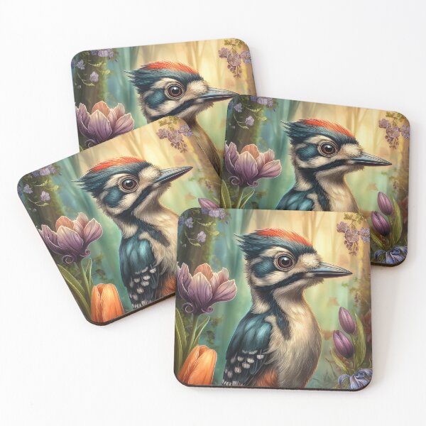 Item preview, Woodpecker in Floral Fantasy designed and sold by PetsArt.