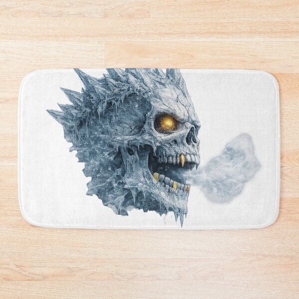 Item preview, Ice Skull Profile – Frozen Side View Skull with Golden Eye and Cold Breath designed and sold by BoldLineDesign.