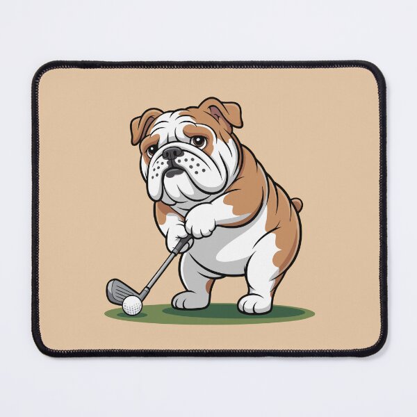 Item preview, Bulldog Playing Golf | Funny Golf Dog Cartoon Illustration designed and sold by Royalsticker.