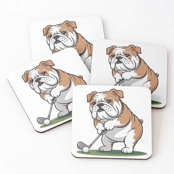 Item preview, Bulldog Playing Golf | Funny Golf Dog Cartoon Illustration designed and sold by Royalsticker.