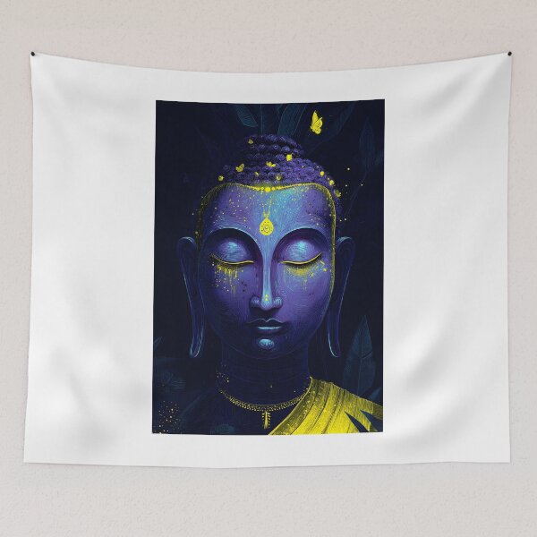 Item preview, Vibrant Buddha Illustration in Deep Blue Tones designed and sold by Artessie.