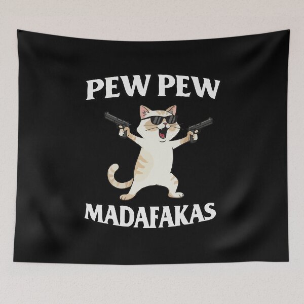 Item preview, Cat Gun Pew Pew Madafakas designed and sold by Gkinoki.