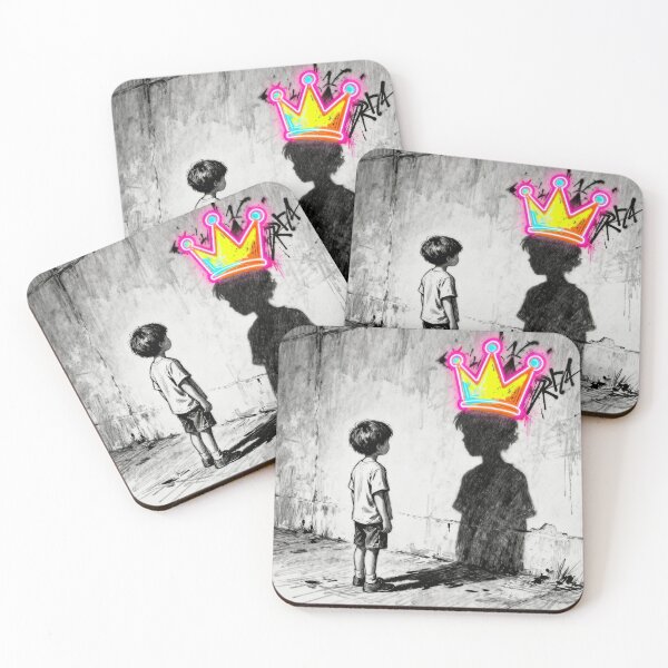 Item preview, Neon Crown Shadow – Street Art Pop Illustration designed and sold by PLUSHIWORLDtm.