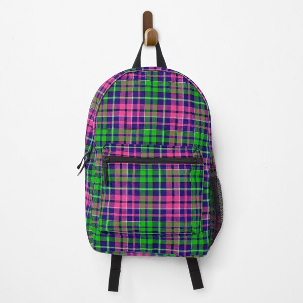 Item preview, Pink and Green Tartan Plaid On Blue Background designed and sold by PatternTitan.