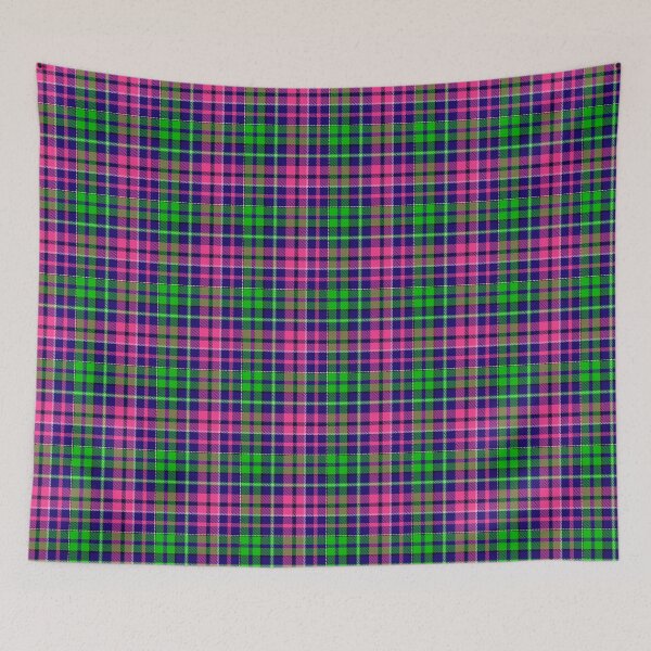 Item preview,  Pink and Green Tartan Plaid On Blue Background  designed and sold by PatternTitan.