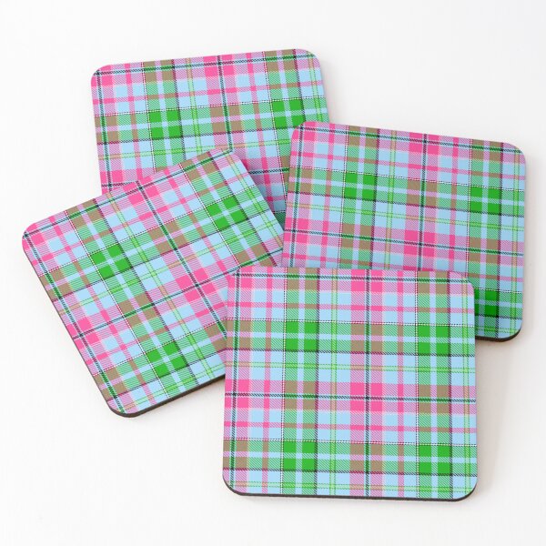 Item preview, Pink and Green Tartan Plaid On Blue Background  designed and sold by PatternTitan.